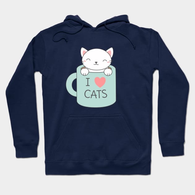 Cute and kawaii l love cats Hoodie by happinessinatee